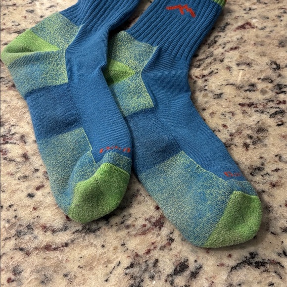 Darn Tough Large Socks Blue Green Hiking Outdoor Camping Exploring - Picture 2 of 9